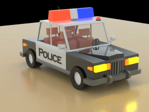 low poly police car 3D Model