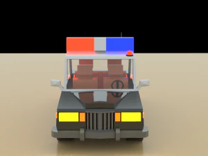 low poly police car 3D Model