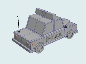 low poly police car 3D Model