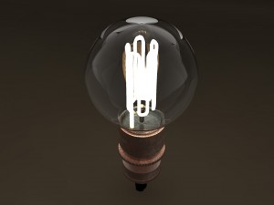 eco-filament globe shaped bulb 3D Модель