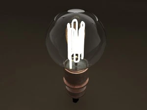 eco-filament globe shaped bulb 3D Model