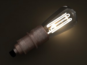 eco-filament pear shaped bulb 3D Model
