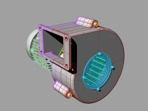 industrial centrifugal blower fan - animated 3D Model