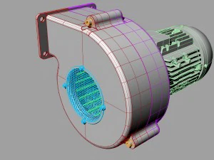industrial centrifugal blower fan - animated 3D Model
