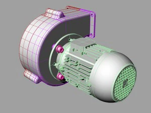 industrial centrifugal blower fan - animated 3D Model