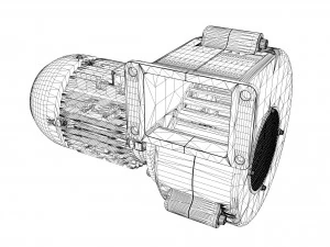 industrial centrifugal blower fan - animated 3D Model