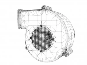 industrial centrifugal blower fan - animated 3D Model