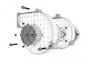 industrial centrifugal blower fan - animated 3D Model