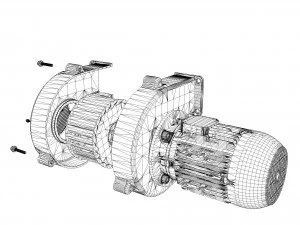 industrial centrifugal blower fan - animated 3D Model