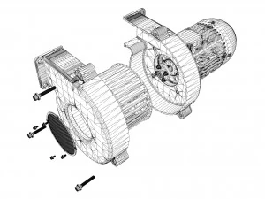 industrial centrifugal blower fan - animated 3D Model