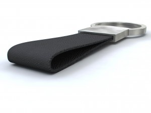 leather and steel keychain Modelo 3D