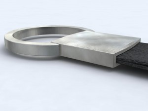 leather and steel keychain Modelo 3D