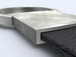 leather and steel keychain Modelo 3D