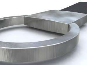 leather and steel keychain Modelo 3D