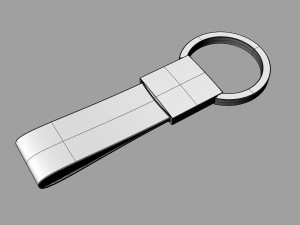 leather and steel keychain Modelo 3D