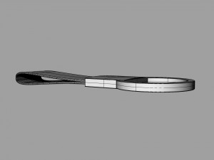 leather and steel keychain Modelo 3D