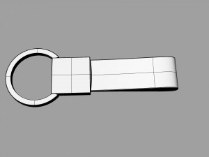 leather and steel keychain Modelo 3D