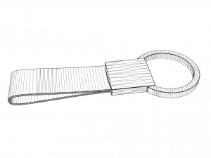 leather and steel keychain Modelo 3D