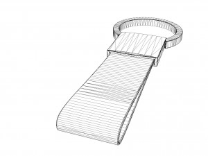leather and steel keychain Modelo 3D