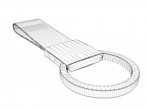 leather and steel keychain Modelo 3D