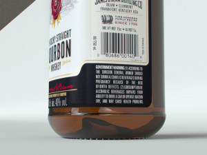 jim beam original bottle with new edition labels 3D 모델