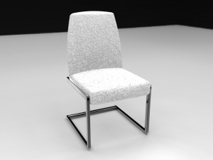 modern chair with leather silla moderna con cuero 3D Model