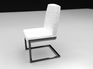 modern chair with leather silla moderna con cuero 3D Model