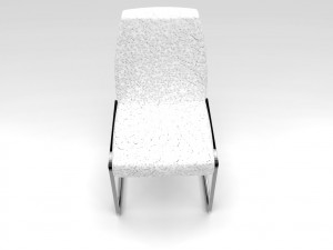 modern chair with leather silla moderna con cuero 3D Model