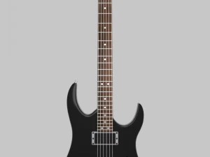 chitarra elettrica nera Modello 3D