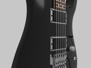 black electric guitar 3D Модель