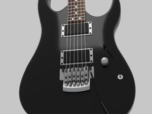 black electric guitar 3D Model