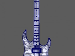 black electric guitar 3D Модель