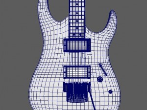 black electric guitar 3D Модель