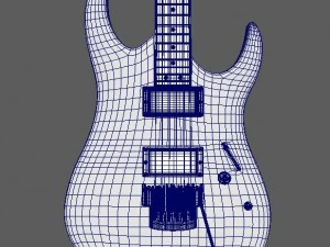 black electric guitar 3D Model