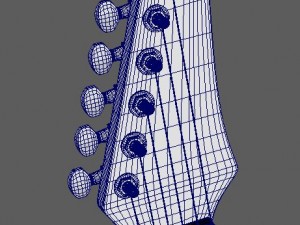 black electric guitar 3D Модель