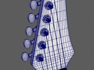 black electric guitar 3D Model