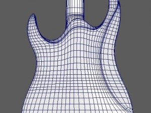 black electric guitar 3D Модель