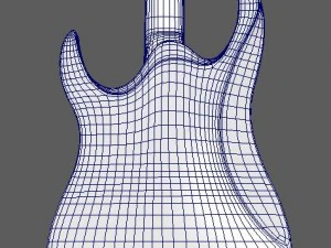black electric guitar 3D Model