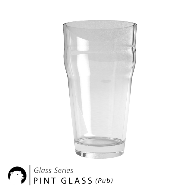 glass series - pint glass pub 3D Model .c4d .max .obj .3ds .fbx .stl .blend 