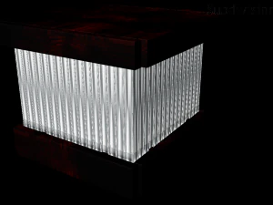 журнальный столик из алюминия и дерева 3D Модель