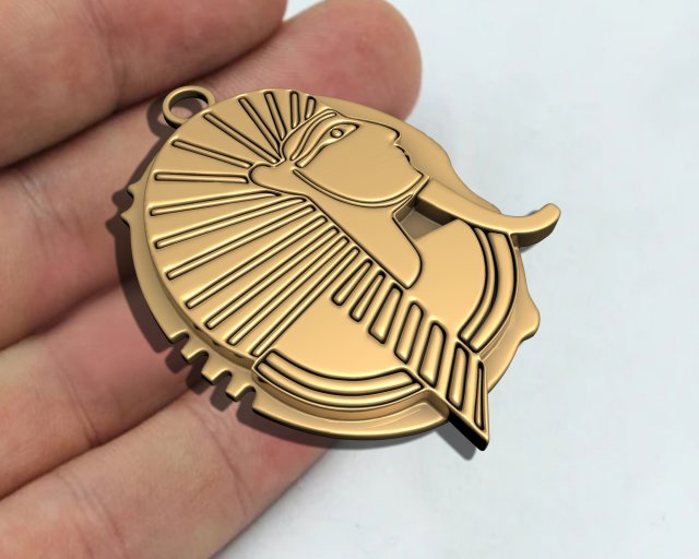 EGYPTIAN MOTIFS KING ANCIENT PENDANT 3Dプリントモデル .c4d .max .obj .3ds .fbx .stl .blend 