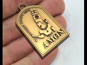 AMON ANCIENT EGYPTIAN KING PENDANT 3Dプリントモデル