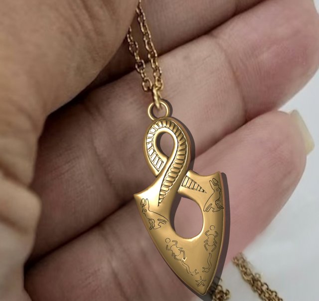 Infinity Pendant Ancient Necklaces Pharaonic Inscriptions Modelo de impresión 3D .c4d .max .obj .3ds .fbx .stl .blend 