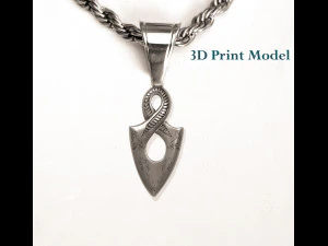 Infinity Pendant Ancient Necklaces Pharaonic Inscriptions 3D Print Model