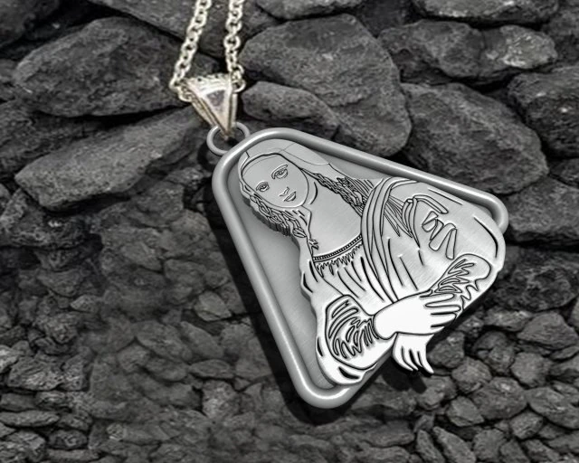 Mona Lisa PENDANT 3D Print Model .c4d .max .obj .3ds .fbx .stl .blend 