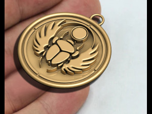 Scarab Pendant Ancient Necklaces Pharaonic Modelo de Impressão 3D