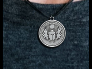 Scarab Pendant Ancient Necklaces Pharaonic Modelo de Impressão 3D