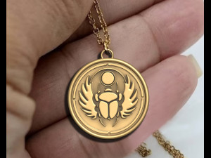 Scarab Pendant Ancient Necklaces Pharaonic Modelo de Impressão 3D