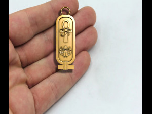 Cartouch Scarab Ankh Pendant Pharaonic Inscriptions Modelo de Impressão 3D