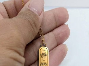 Cartouch Scarab Ankh Pendant Pharaonic Inscriptions Modelo de Impressão 3D